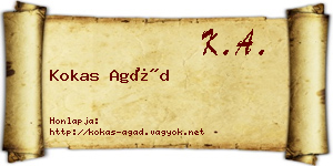 Kokas Agád névjegykártya